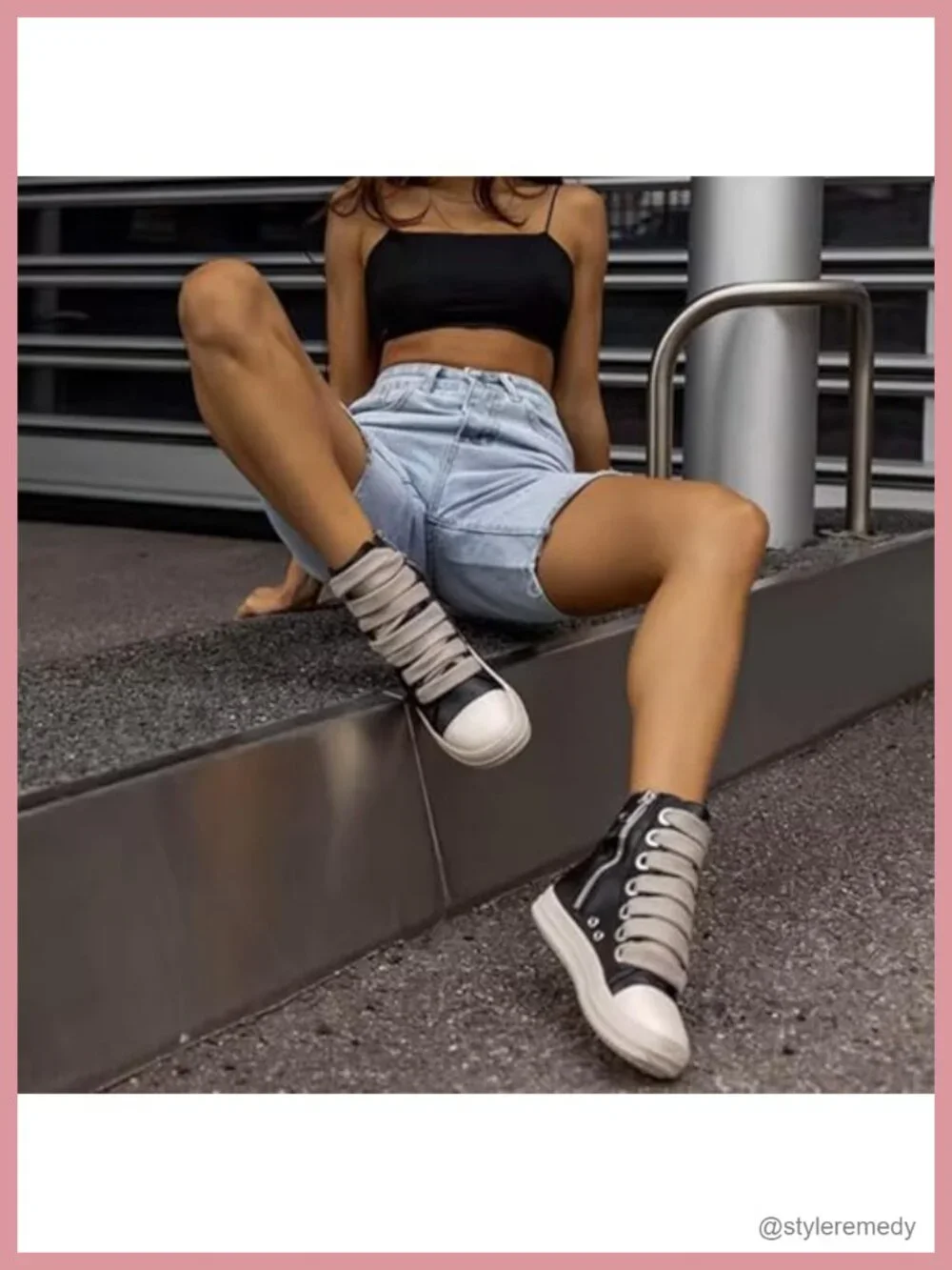 Women's High Top Sneakers Lace Up PU Leather with Thick Soles and Zipper,